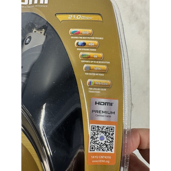 HDMI Monster Cable, 4K HDR Ultra HD Gold, 6 Ft. New/Sealed - Picture 4 of 13